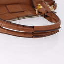 Chloe Margaret Hand Bag Leather 2way Brown Gold Auth am12208A-7