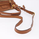 Chloe Margaret Hand Bag Leather 2way Brown Gold Auth am12208A-9