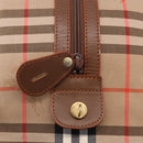 BURBERRY Nova Check Boston Bag Canvas Beige Gold Auth am12209V-10