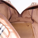 BURBERRY Nova Check Boston Bag Canvas Beige Gold Auth am12209V-18