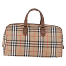 BURBERRY Nova Check Boston Bag Canvas Beige Gold Auth am12209V-2