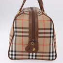 BURBERRY Nova Check Boston Bag Canvas Beige Gold Auth am12209V-4
