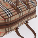 BURBERRY Nova Check Boston Bag Canvas Beige Gold Auth am12209V-6