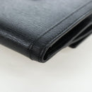 GUCCI G Trifold Wallet Leather Black Auth am12210V-11