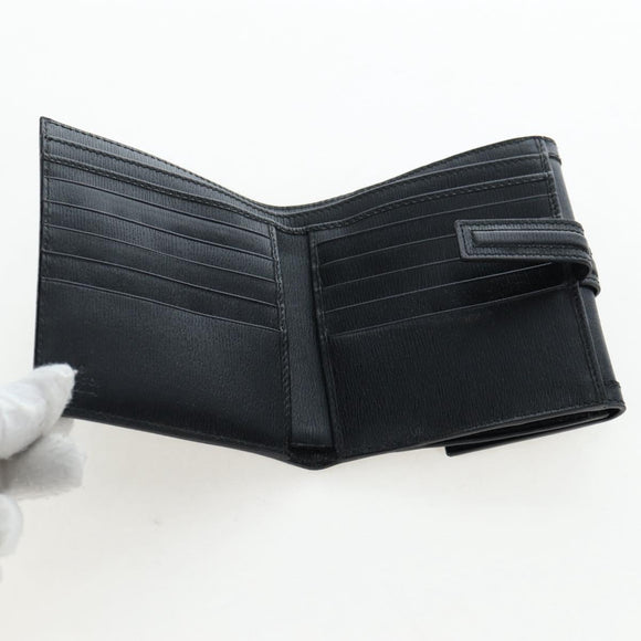 GUCCI G Trifold Wallet Leather Black Auth am12210V