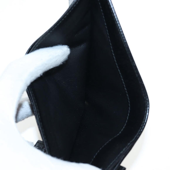 GUCCI G Trifold Wallet Leather Black Auth am12210V