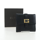 GUCCI G Trifold Wallet Leather Black Auth am12210V-25