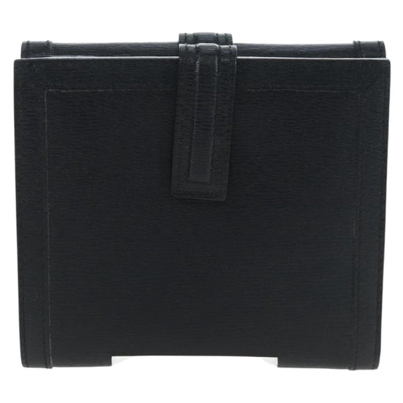 GUCCI G Trifold Wallet Leather Black Auth am12210V
