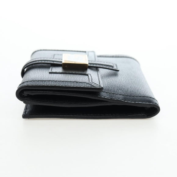 GUCCI G Trifold Wallet Leather Black Auth am12210V