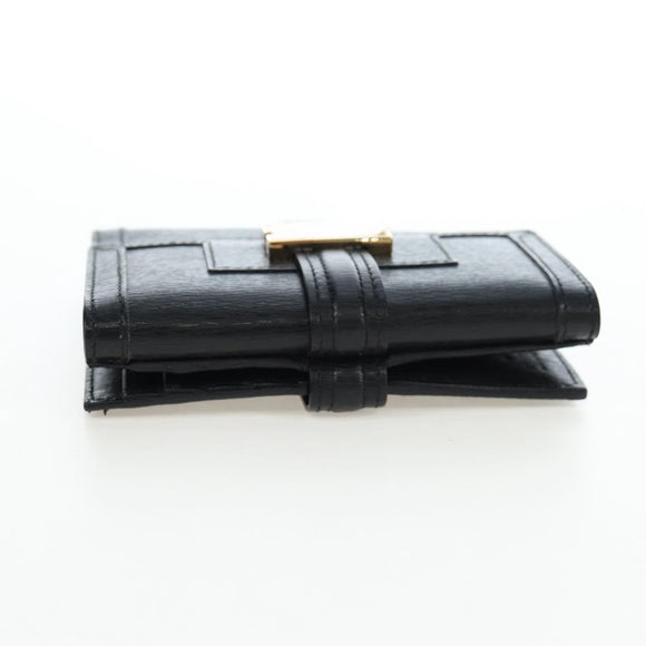 GUCCI G Trifold Wallet Leather Black Auth am12210V