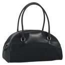 PRADA Hand Bag Nylon Leather Black Silver Auth am12218V-1