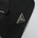 PRADA Hand Bag Nylon Leather Black Silver Auth am12218V-18
