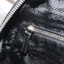 PRADA Hand Bag Nylon Leather Black Silver Auth am12218V-23