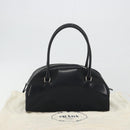 PRADA Hand Bag Nylon Leather Black Silver Auth am12218V-12