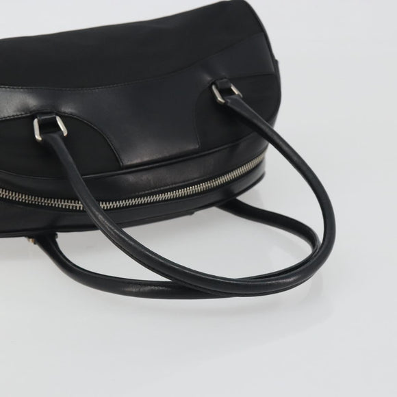 PRADA Hand Bag Nylon Leather Black Silver Auth am12218V