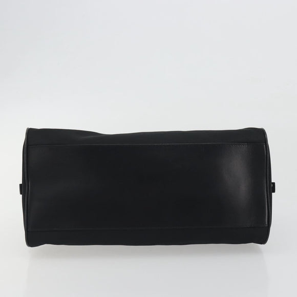 PRADA Hand Bag Nylon Leather Black Silver Auth am12218V