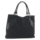 GUCCI GG Canvas Tote Bag Black Silver 113016 Auth am12219A-1