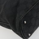 GUCCI GG Canvas Tote Bag Black Silver 113016 Auth am12219A-11