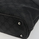 GUCCI GG Canvas Tote Bag Black Silver 113016 Auth am12219A-12
