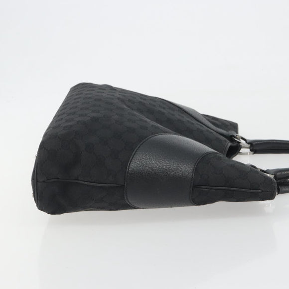 GUCCI GG Canvas Tote Bag Black Silver 113016 Auth am12219A