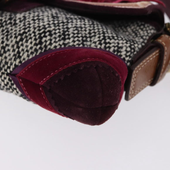 Coach Soho One Belt Hand Bag Tweed Multicolor Gold Auth am12221V