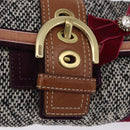 Coach Soho One Belt Hand Bag Tweed Multicolor Gold Auth am12221V-14