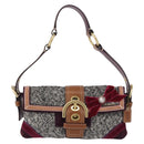 Coach Soho One Belt Hand Bag Tweed Multicolor Gold Auth am12221V-2