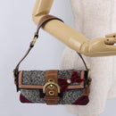 Coach Soho One Belt Hand Bag Tweed Multicolor Gold Auth am12221V-24