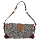 Coach Soho One Belt Hand Bag Tweed Multicolor Gold Auth am12221V-3