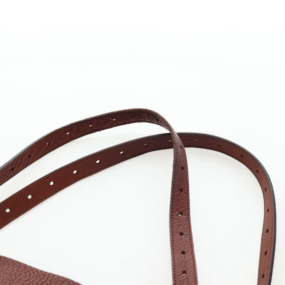 Miu Miu Tote Bag Leather Brown Silver Auth am12225V