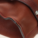Miu Miu Tote Bag Leather Brown Silver Auth am12225V-13