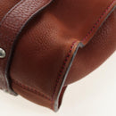 Miu Miu Tote Bag Leather Brown Silver Auth am12225V-16