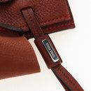 Miu Miu Tote Bag Leather Brown Silver Auth am12225V-18