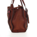 Miu Miu Tote Bag Leather Brown Silver Auth am12225V-6