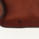 Miu Miu Tote Bag Leather Brown Silver Auth am12225V-8