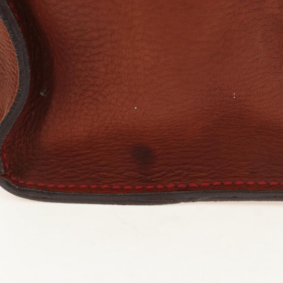 Miu Miu Tote Bag Leather Brown Silver Auth am12225V