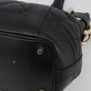 BURBERRY Hand Bag Leather Black Gold Auth am12226V-10