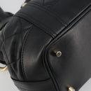 BURBERRY Hand Bag Leather Black Gold Auth am12226V-11