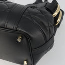 BURBERRY Hand Bag Leather Black Gold Auth am12226V-12