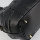 BURBERRY Hand Bag Leather Black Gold Auth am12226V-13