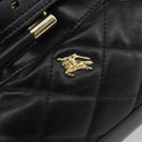 BURBERRY Hand Bag Leather Black Gold Auth am12226V-16