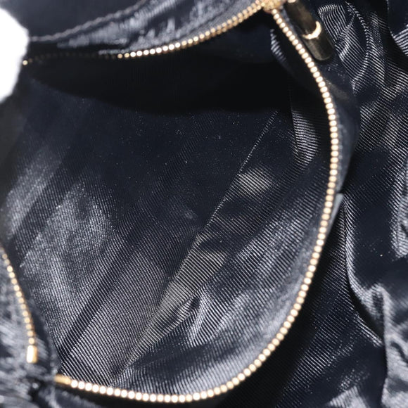 BURBERRY Hand Bag Leather Black Gold Auth am12226V