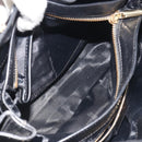 BURBERRY Hand Bag Leather Black Gold Auth am12226V-24