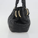 BURBERRY Hand Bag Leather Black Gold Auth am12226V-5