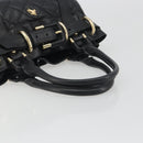BURBERRY Hand Bag Leather Black Gold Auth am12226V-7
