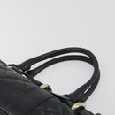 BURBERRY Hand Bag Leather Black Gold Auth am12226V-8