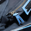 BALENCIAGA The First Hand Bag Leather 2way Blue Gold 103208 Auth am12227V-26