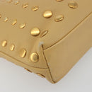 PRADA Studs Tote Bag Leather Beige Gold BN0181 Auth am12230V-11