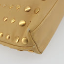 PRADA Studs Tote Bag Leather Beige Gold BN0181 Auth am12230V-13
