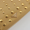 PRADA Studs Tote Bag Leather Beige Gold BN0181 Auth am12230V-14